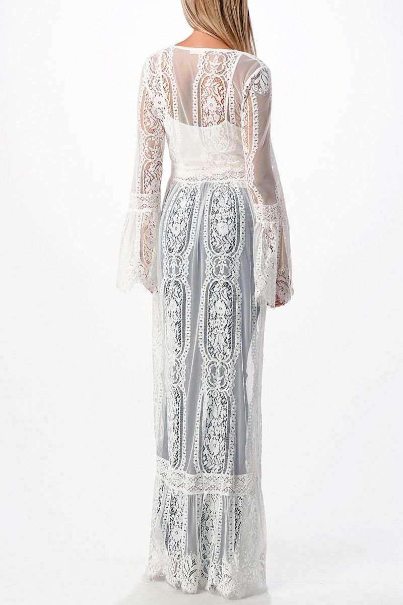 Miss Me Floral Embroidered Sheer Kimono