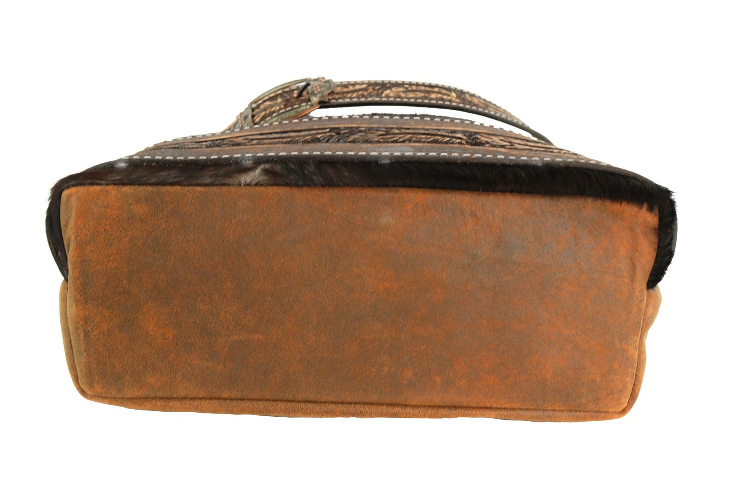 Brindle Cowhide Drawstring Messenger Tote By Double J Saddlery