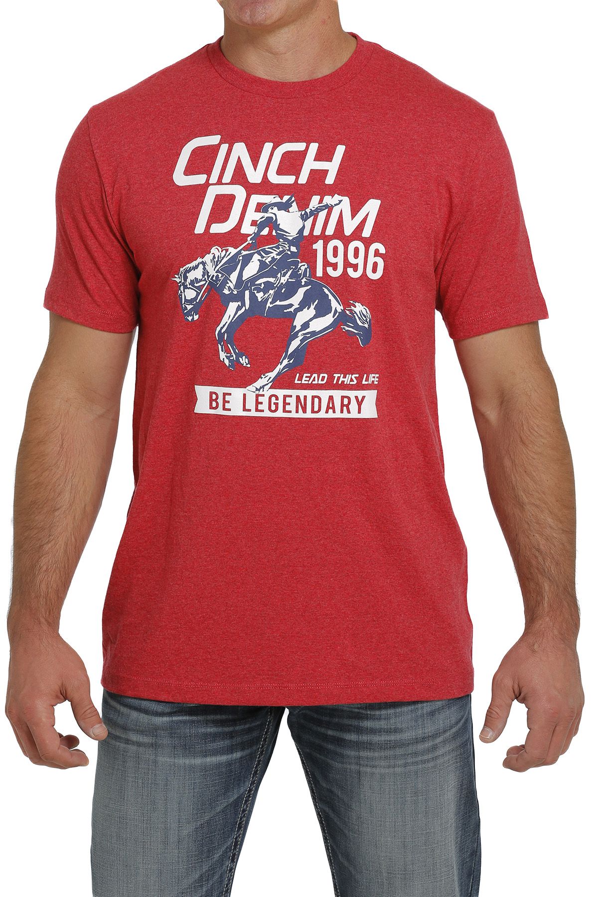 Cinch Men's Jeans Logo Graphic T-Shirt In Red MTT1690503