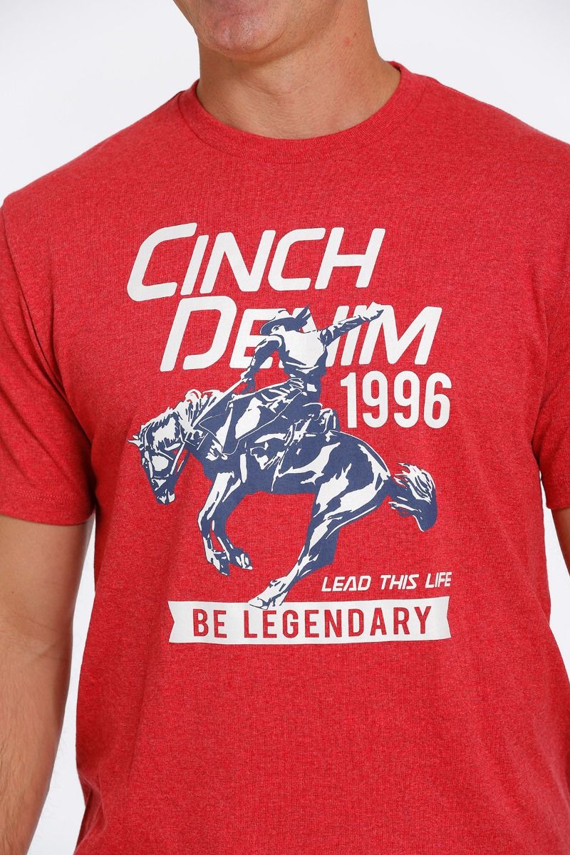 Cinch Men's Jeans Logo Graphic T-Shirt In Red MTT1690503