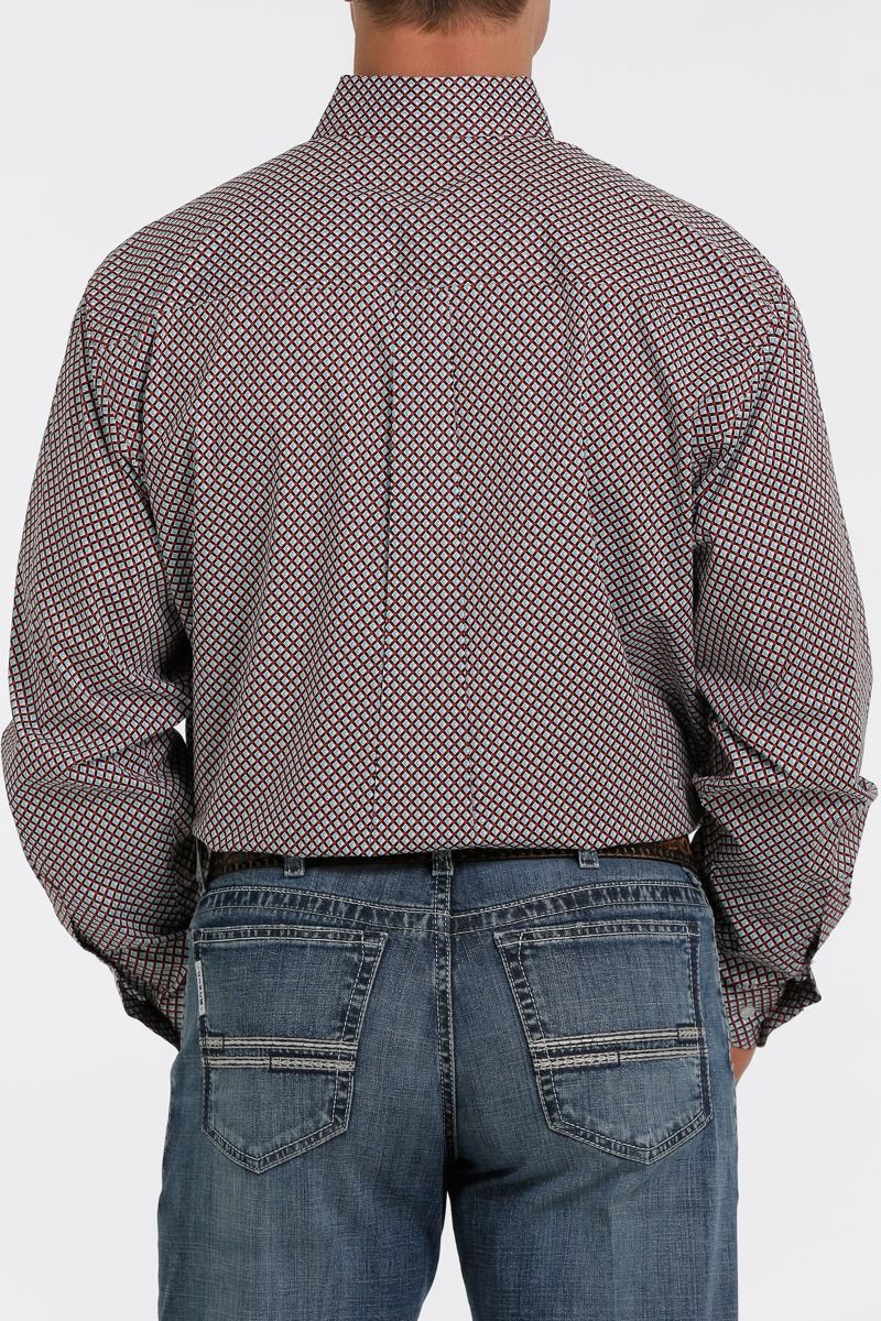 Multi Colored Geometric Print Long Sleeve Button Down MTW1105362