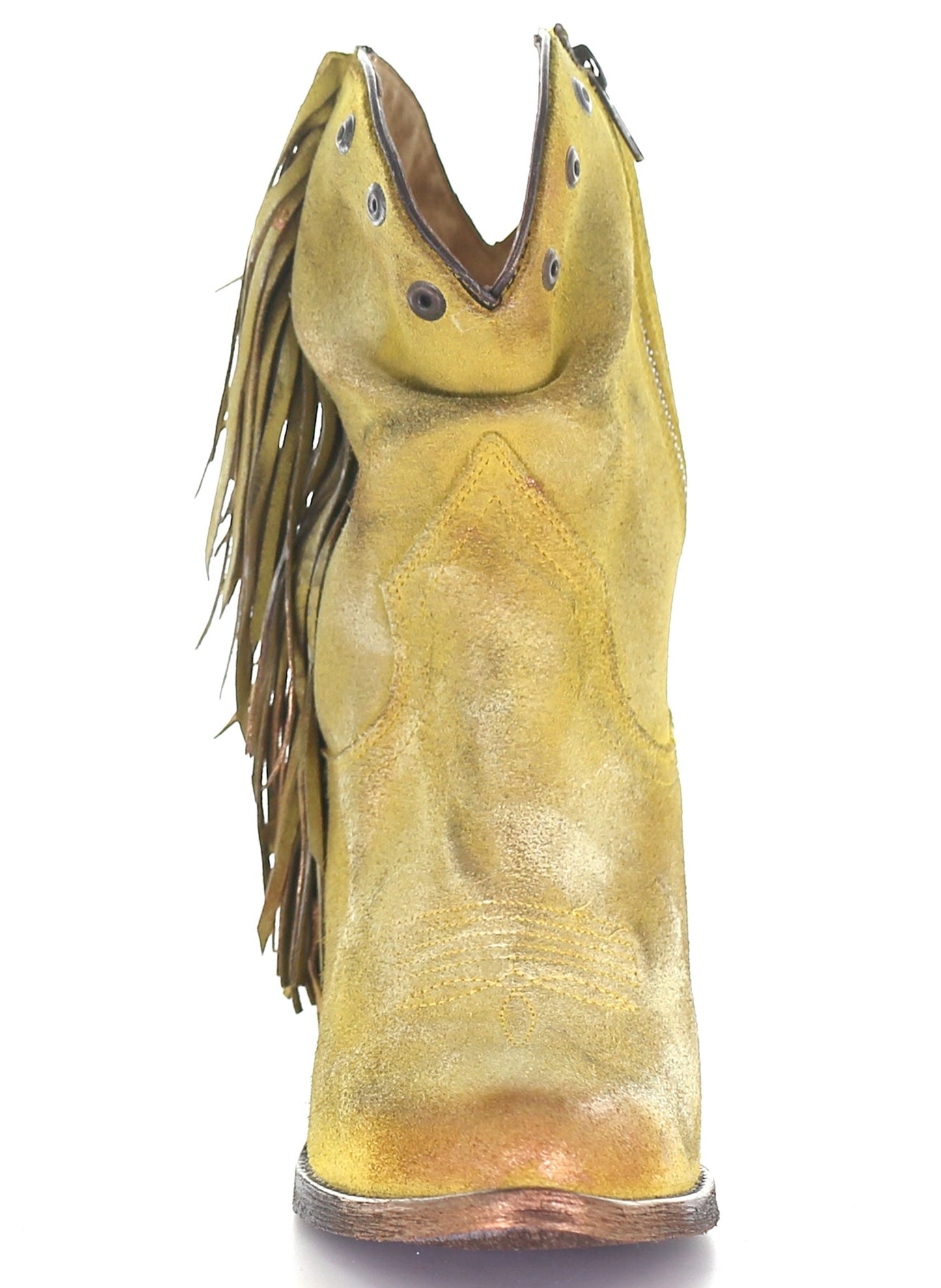 Corral Boots Yellow Stud And Fringe Ankle Boots Q0168