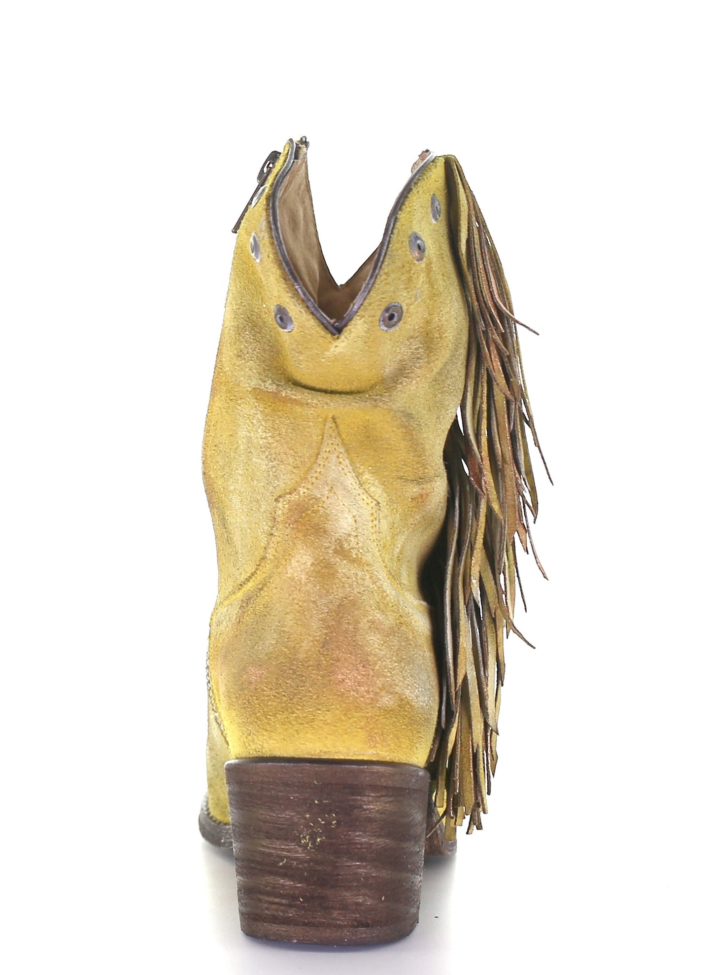 Corral Boots Yellow Stud And Fringe Ankle Boots Q0168