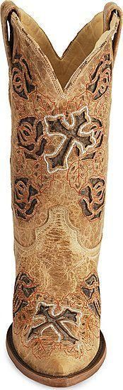 Corral Boots Ant Saddle-Brown Rose and Cross