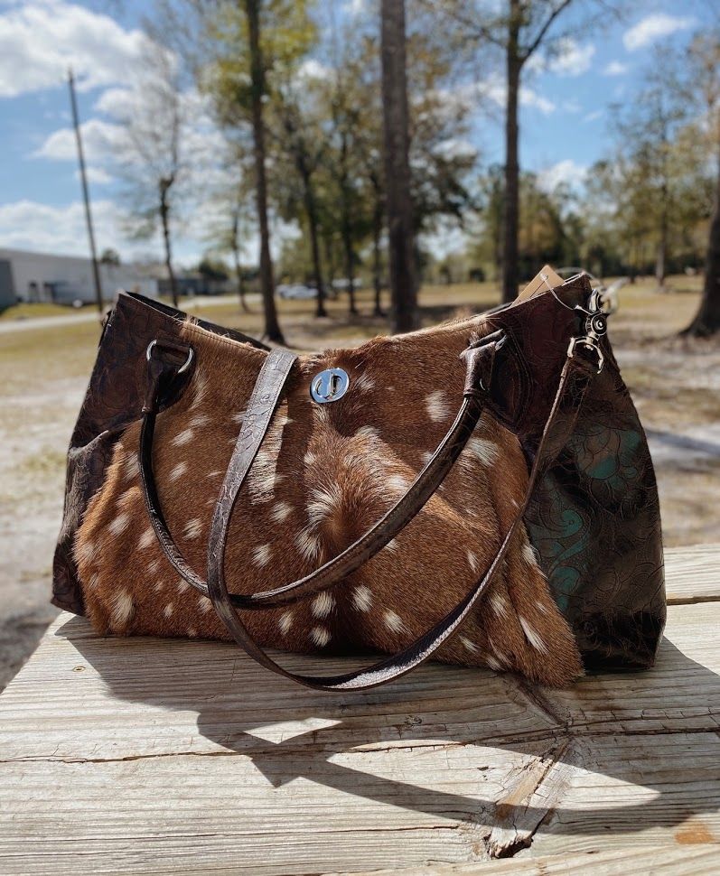 Juan Antonio Rosal Brown Axis Handbag 2033H