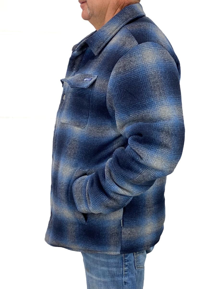 Men's Ludlow Long Sleeve Shirt Jacket In Blue Plaid By STS Ranchwear Sts2176