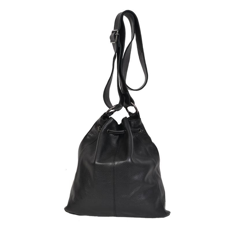STS Ranchwear Cowhide Bucket Bag in Black