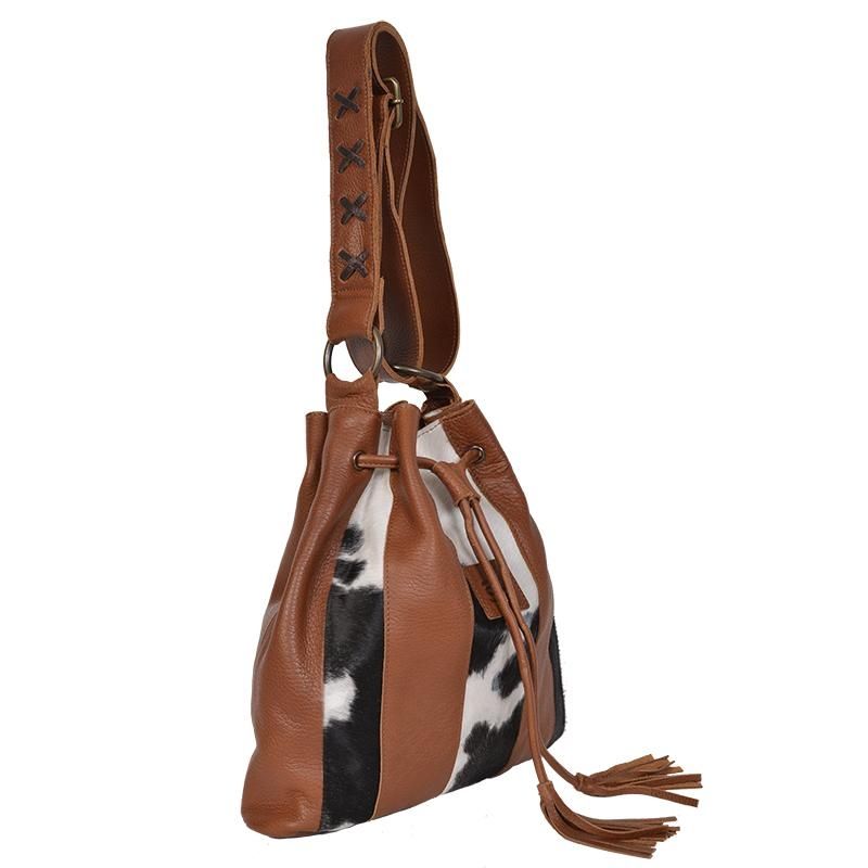 STS Ranchwear Cowhide Bucket Bag in Saddle