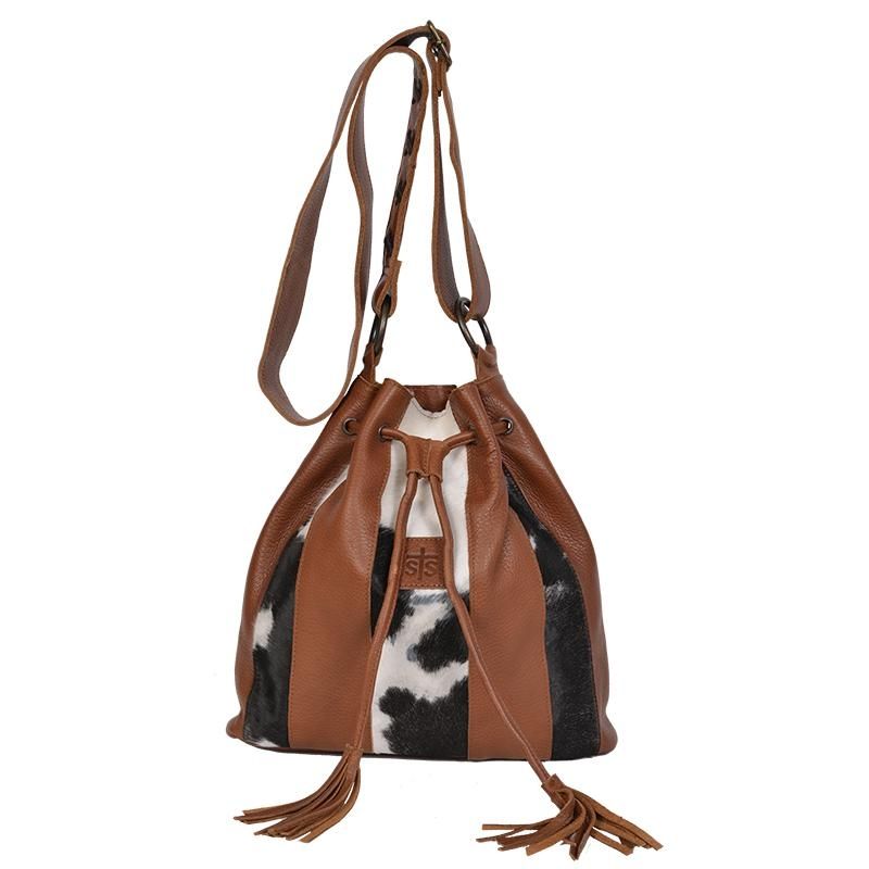 STS Ranchwear Cowhide Bucket Bag in Saddle