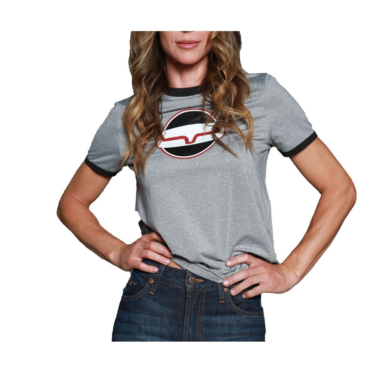 Kimes Ranch Women's Union Made Ringer Tech Tee In Gray Heather