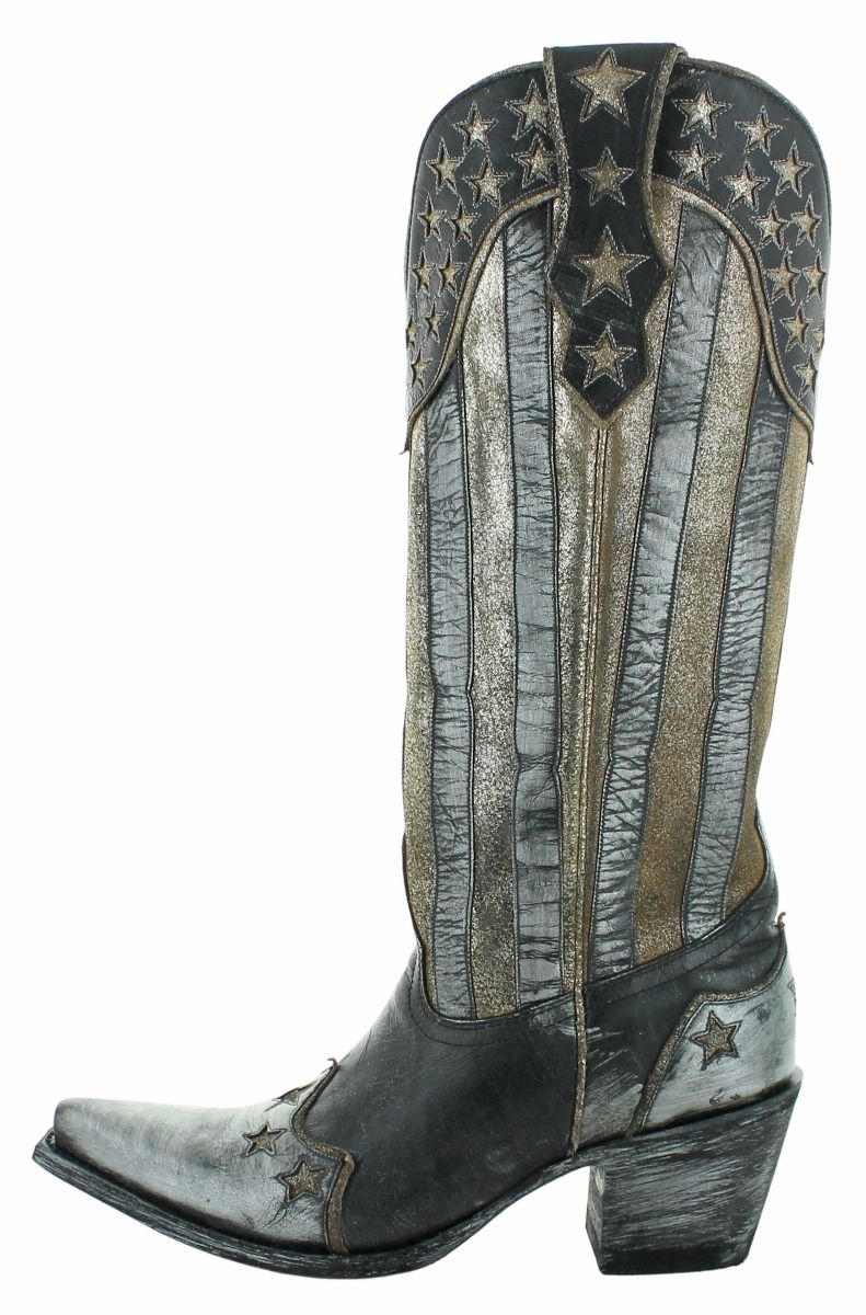 Old Gringo American Flag Bloom in Black and Metallic