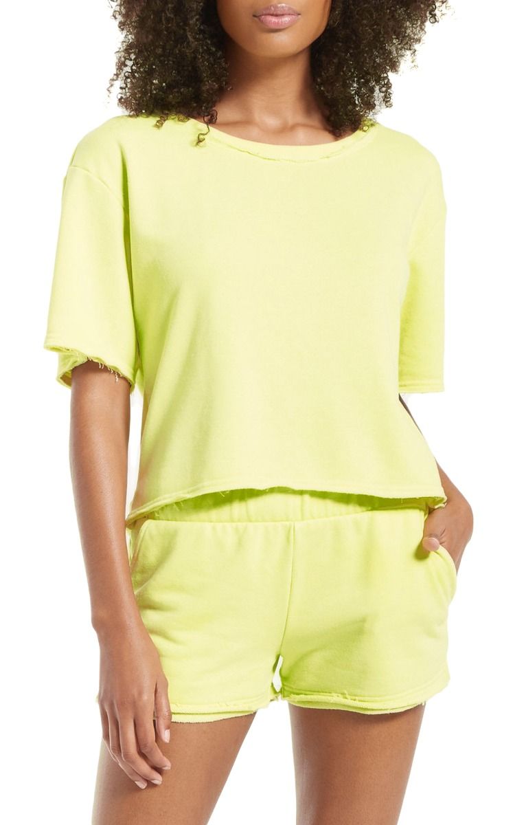 Calla Open Back Washed Terry Pullover in Lime by Z Supply