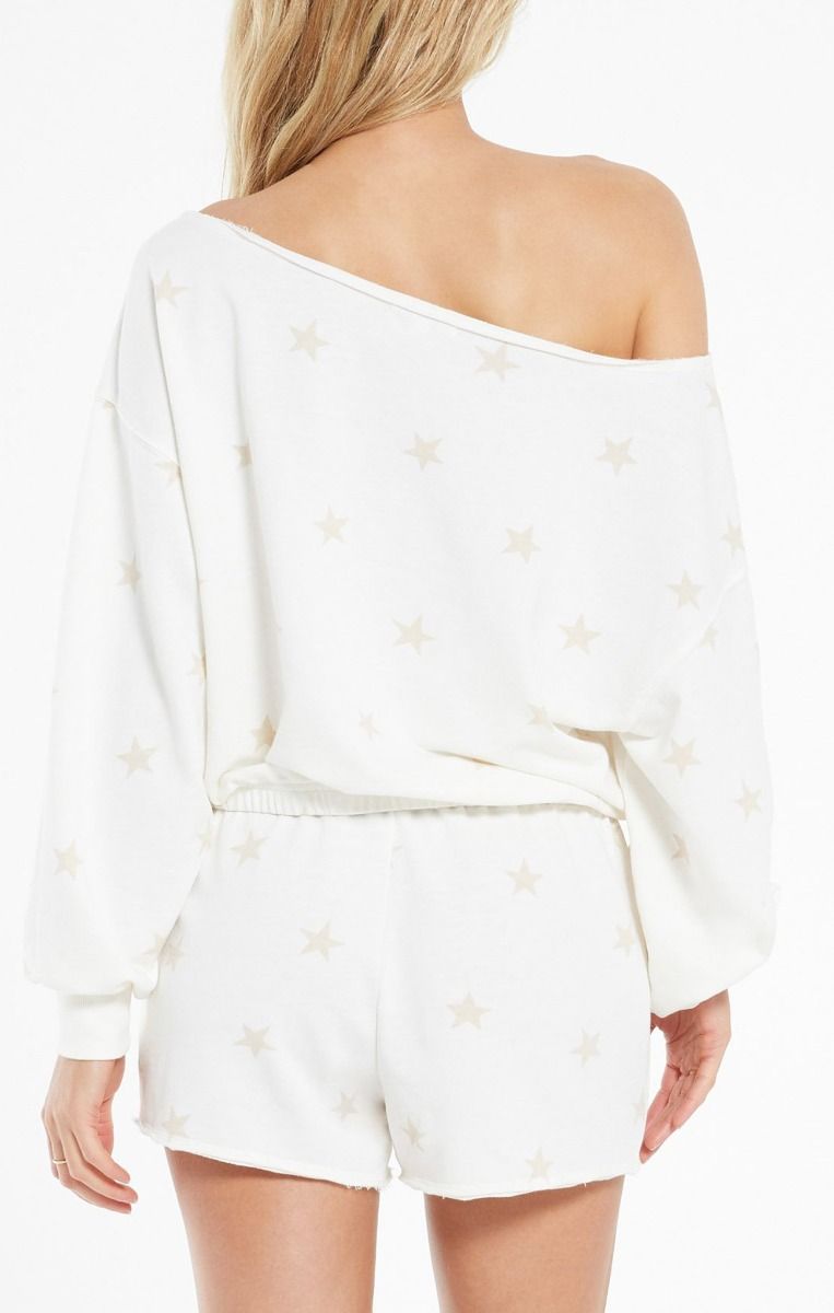 The Zoe Summer Star Terry Sweatshirt in Sand Dollar by Z Supply