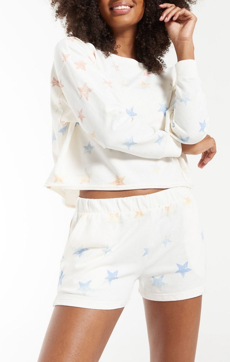 Lia Rainbow Star Pullover in Sand Dollar by Z Supply