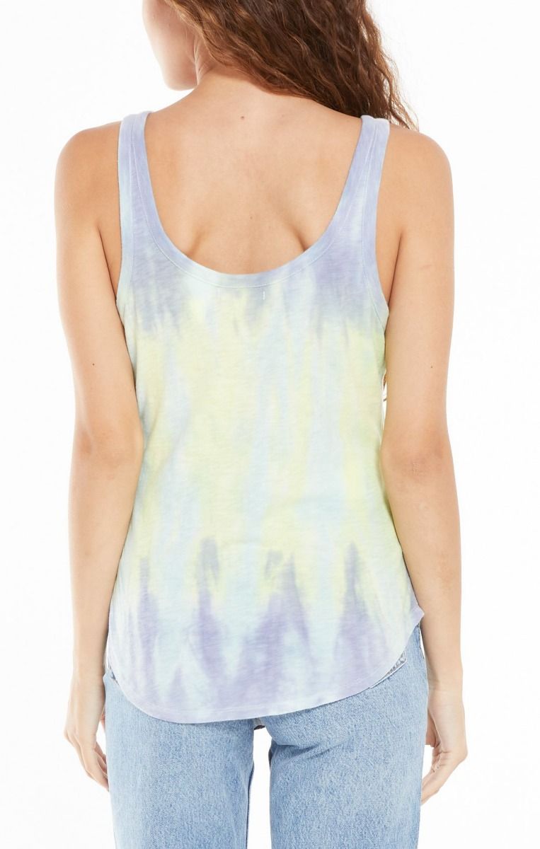 The Easy Sorbet Skies Tie-Dye Tank in Lavender Grey by Z Supply