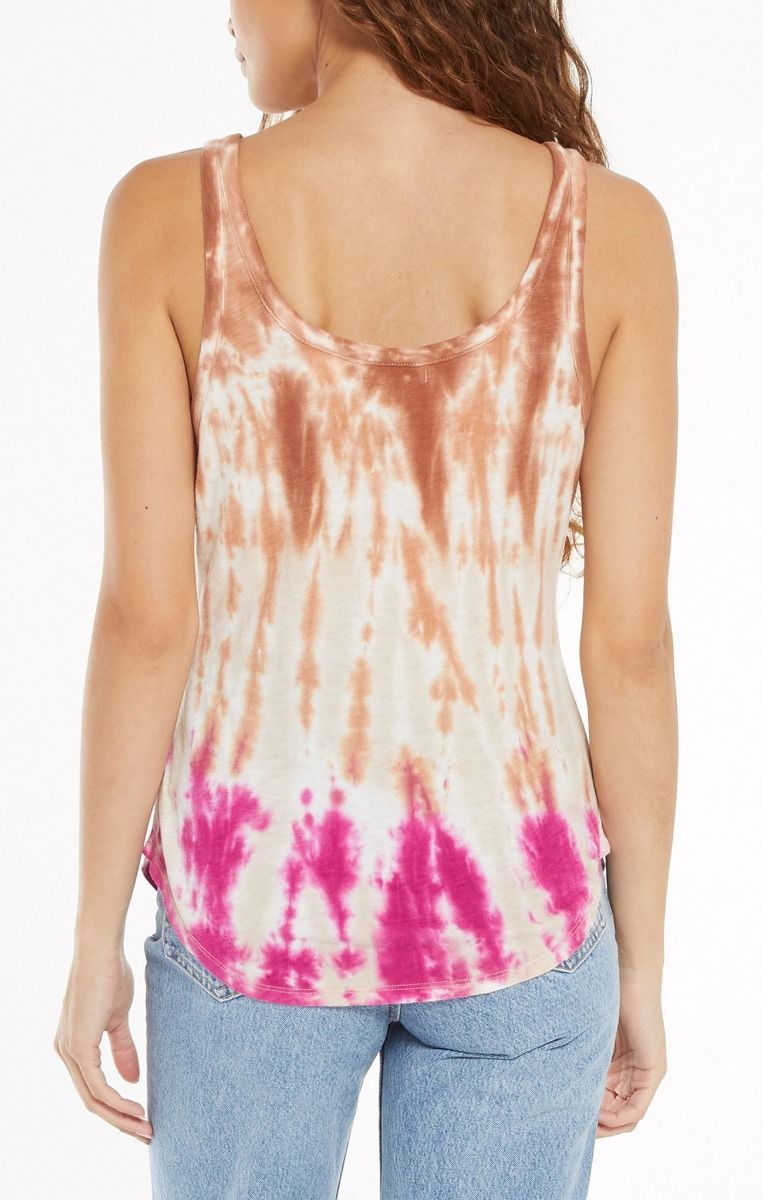 The Easy Sorbet Skies Tie-Dye Tank in Sahara by Z Supply