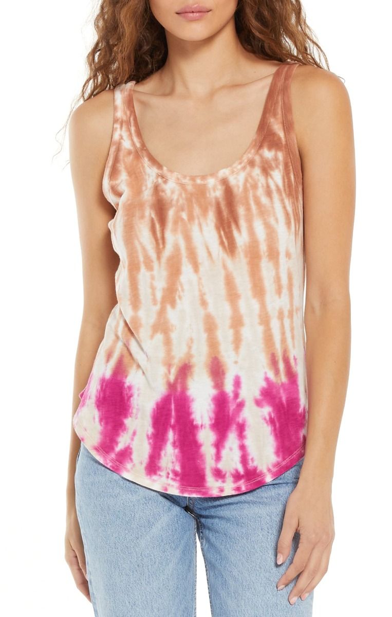 The Easy Sorbet Skies Tie-Dye Tank in Sahara by Z Supply