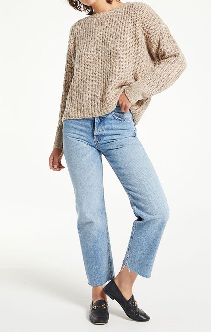 Woman's Camden Crew Neck Sweater In Camel Zw214483