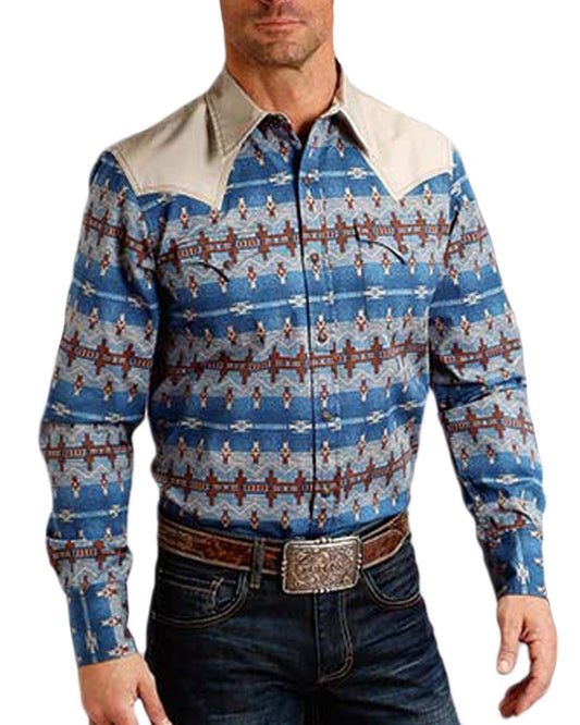 Stetson Men's Snap Front Aztec Print Shirt