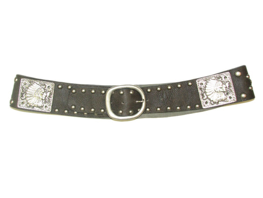 Leatherock Smoke Buckle Belt with Beast Concho