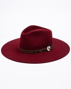 Charlie 1 Horse Teepee Felt Hat in Burgundy