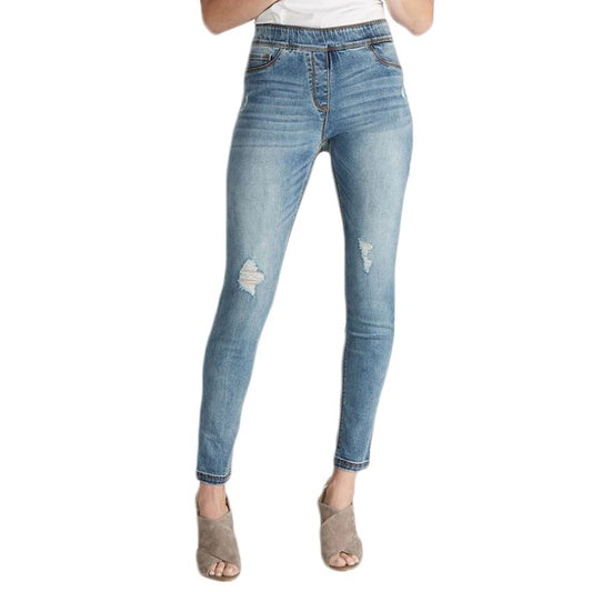 Coco and Carmen OMG Skinny Ankle Jean in Light Distressed Denim