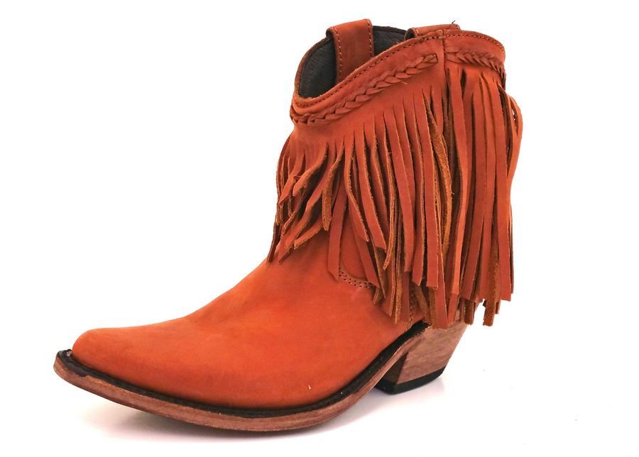 Liberty Black Vegas Papaya Fringe Booties