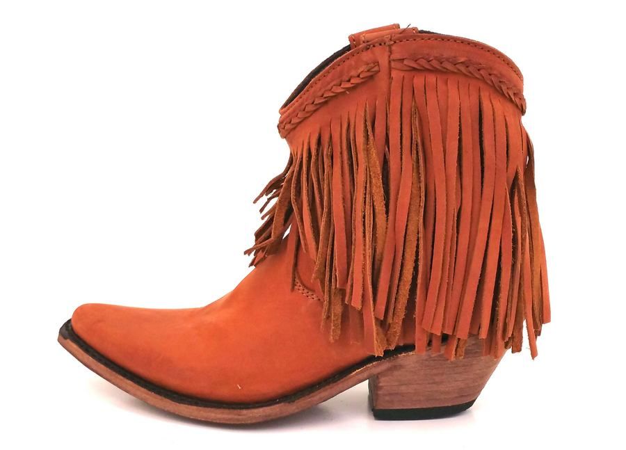 Liberty Black Vegas Papaya Fringe Booties