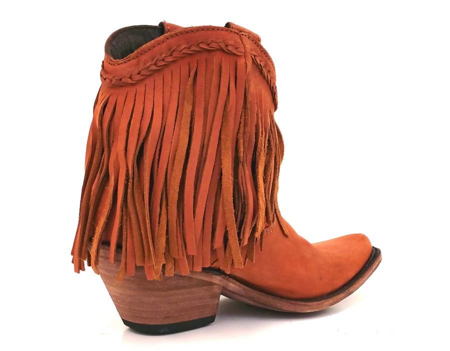 Liberty Black Vegas Papaya Fringe Booties