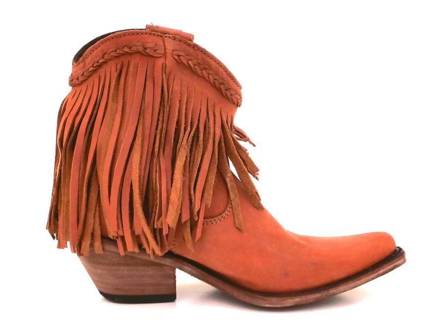 Liberty Black Vegas Papaya Fringe Booties