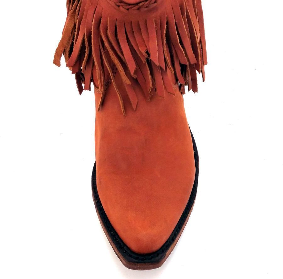 Liberty Black Vegas Papaya Fringe Booties