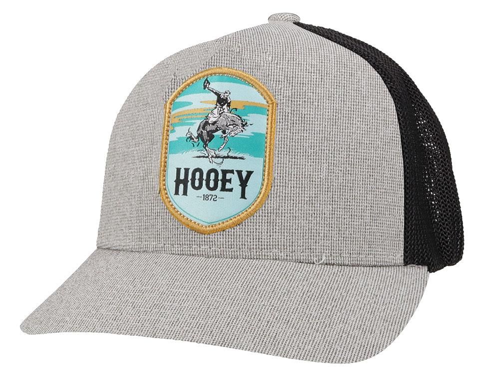 Cheyenne Black and Grey Flexfit Cap with Turquoise Patch