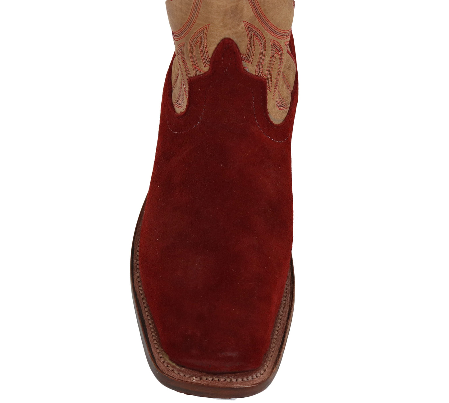 Anderson Bean Red Hot Waxy Red Roughout  Square Toe Boots