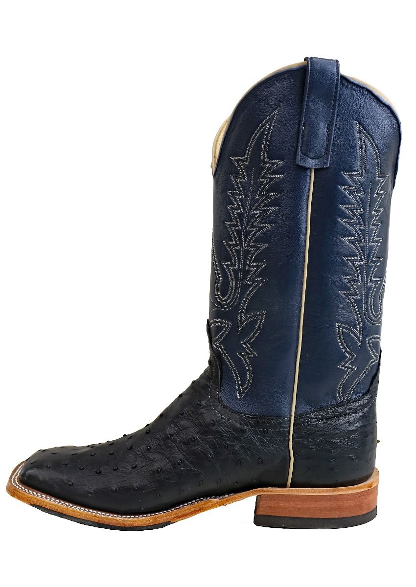 Anderson Bean Men's Square Toe Midnight Black Full Quill Boots