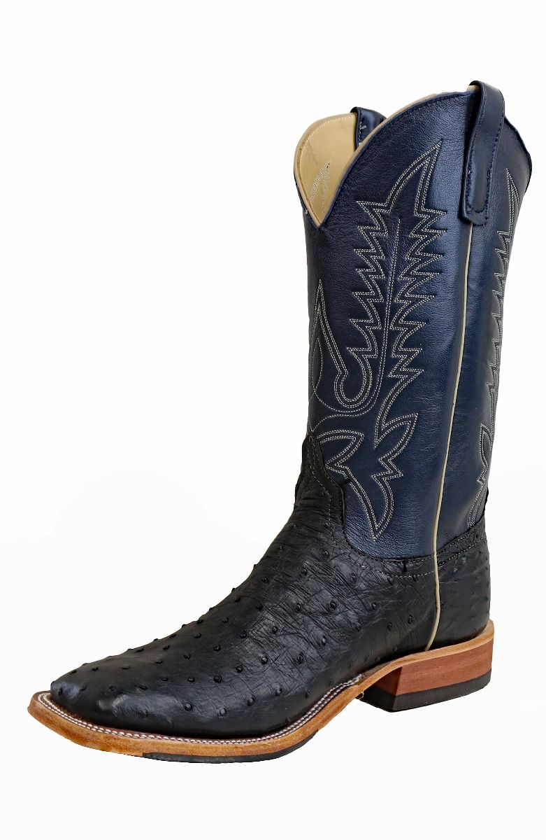 Anderson Bean Men's Square Toe Midnight Black Full Quill Boots