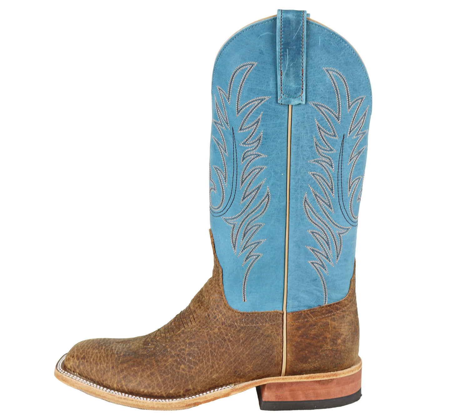 Anderson Bean Men's Square Toe Aqua Buffamonte and Geronimo Bison Boots