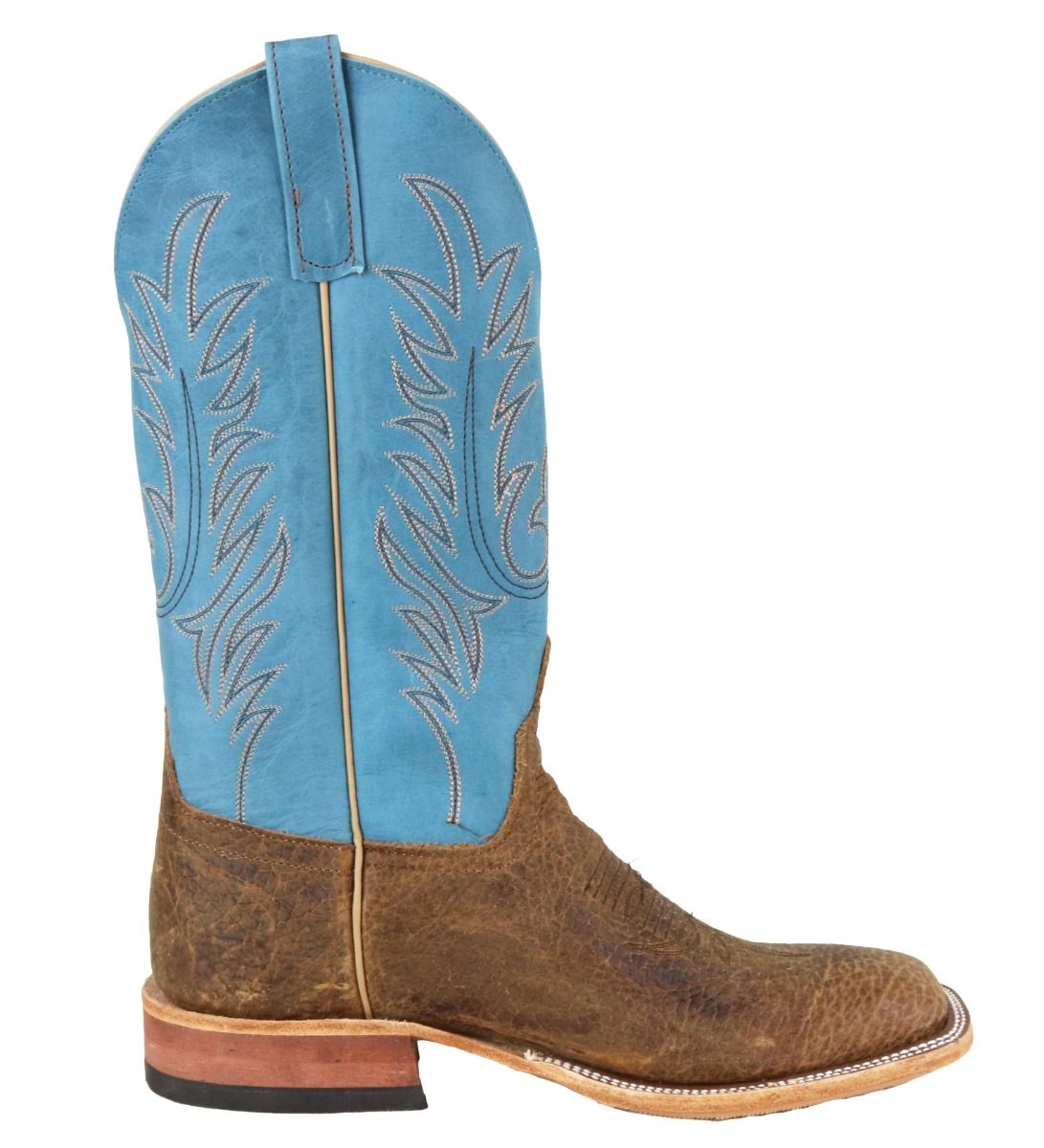 Anderson Bean Men's Square Toe Aqua Buffamonte and Geronimo Bison Boots