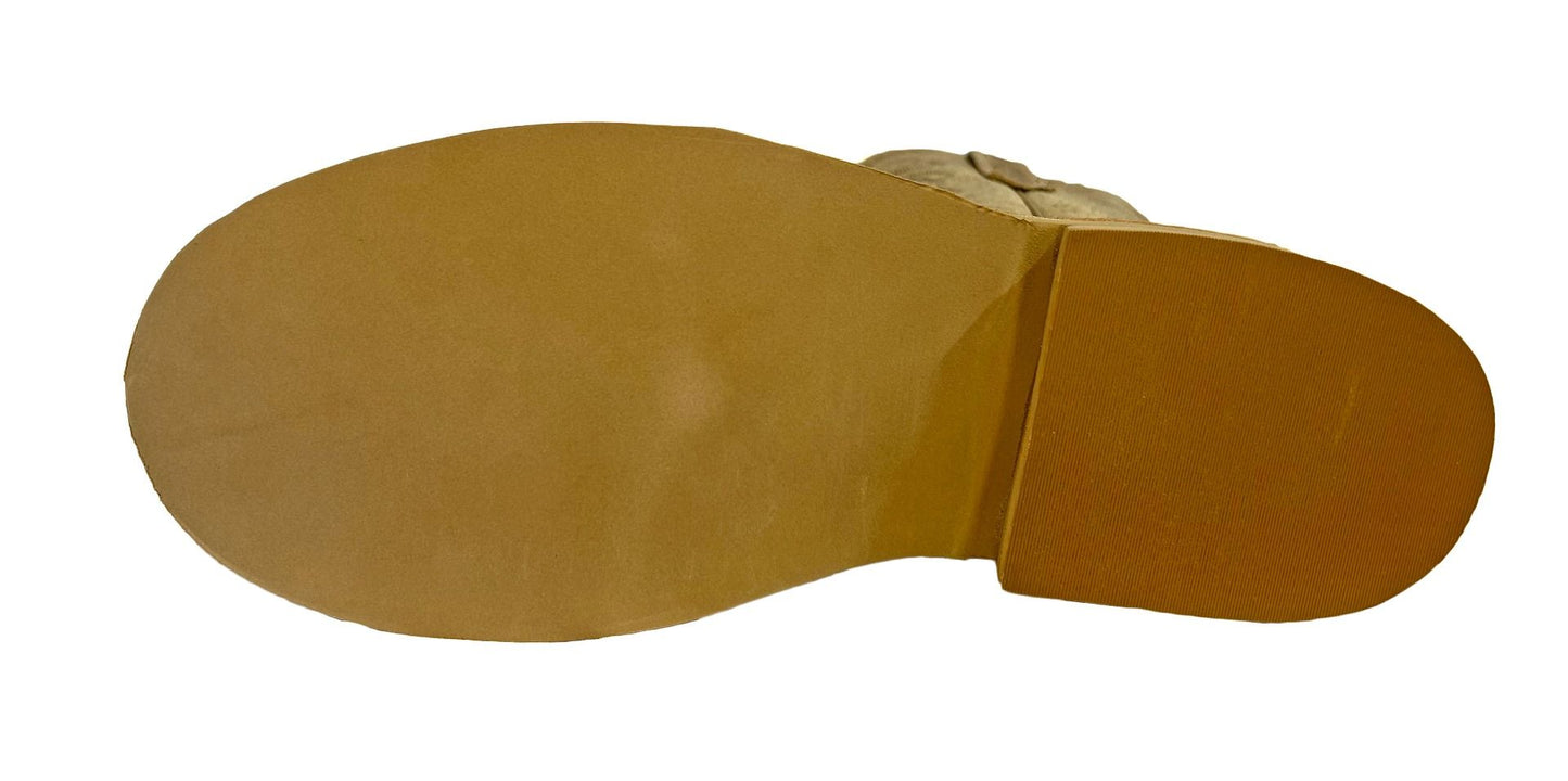 Roper Toe Natural Tan Sinsation Thick Crepe Sole Boots