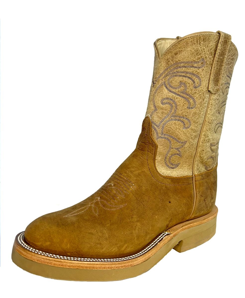 Roper Toe Natural Tan Sinsation Thick Crepe Sole Boots