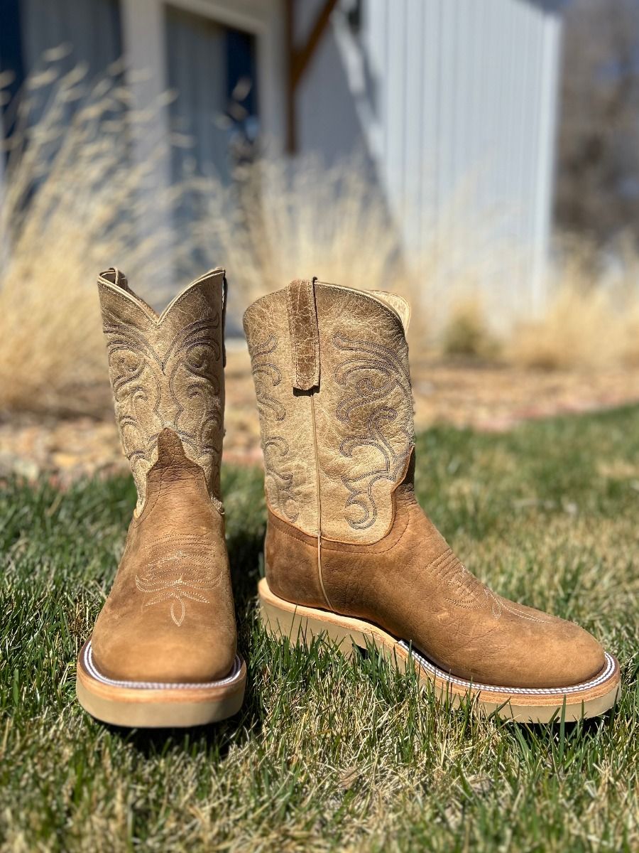 Roper Toe Natural Tan Sinsation Thick Crepe Sole Boots