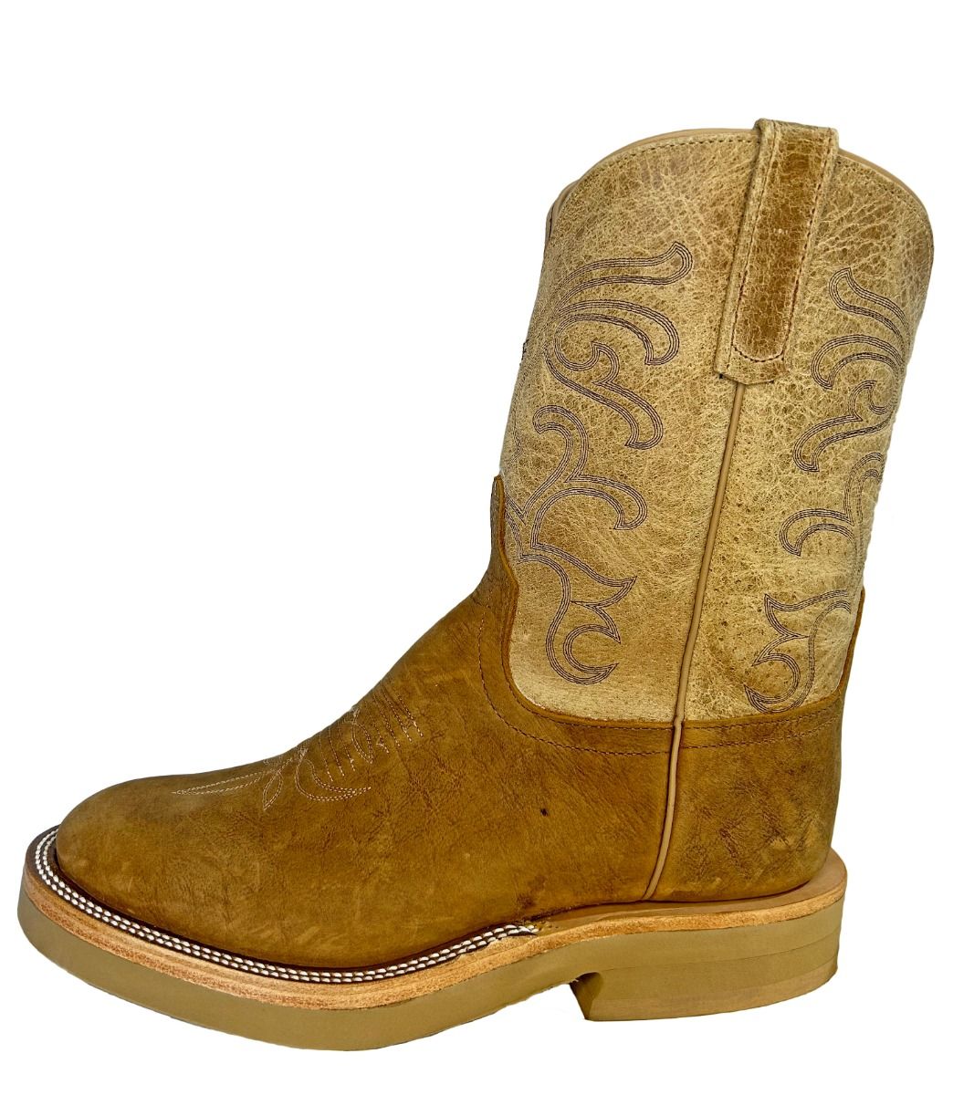 Roper Toe Natural Tan Sinsation Thick Crepe Sole Boots