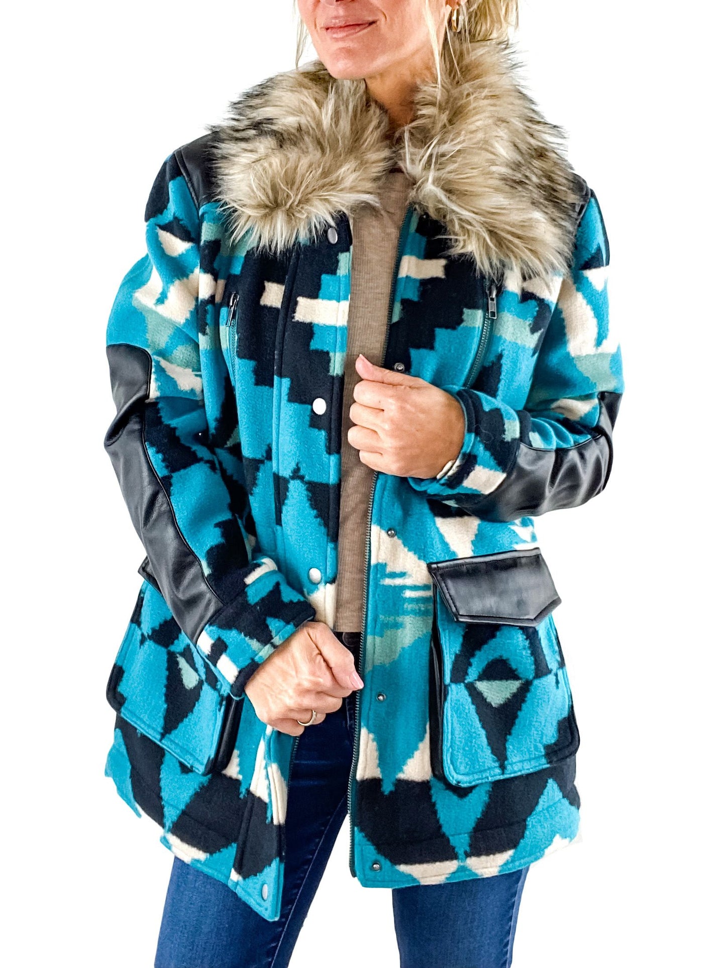 Tasha Polizzi Resort Parka In Turquoise