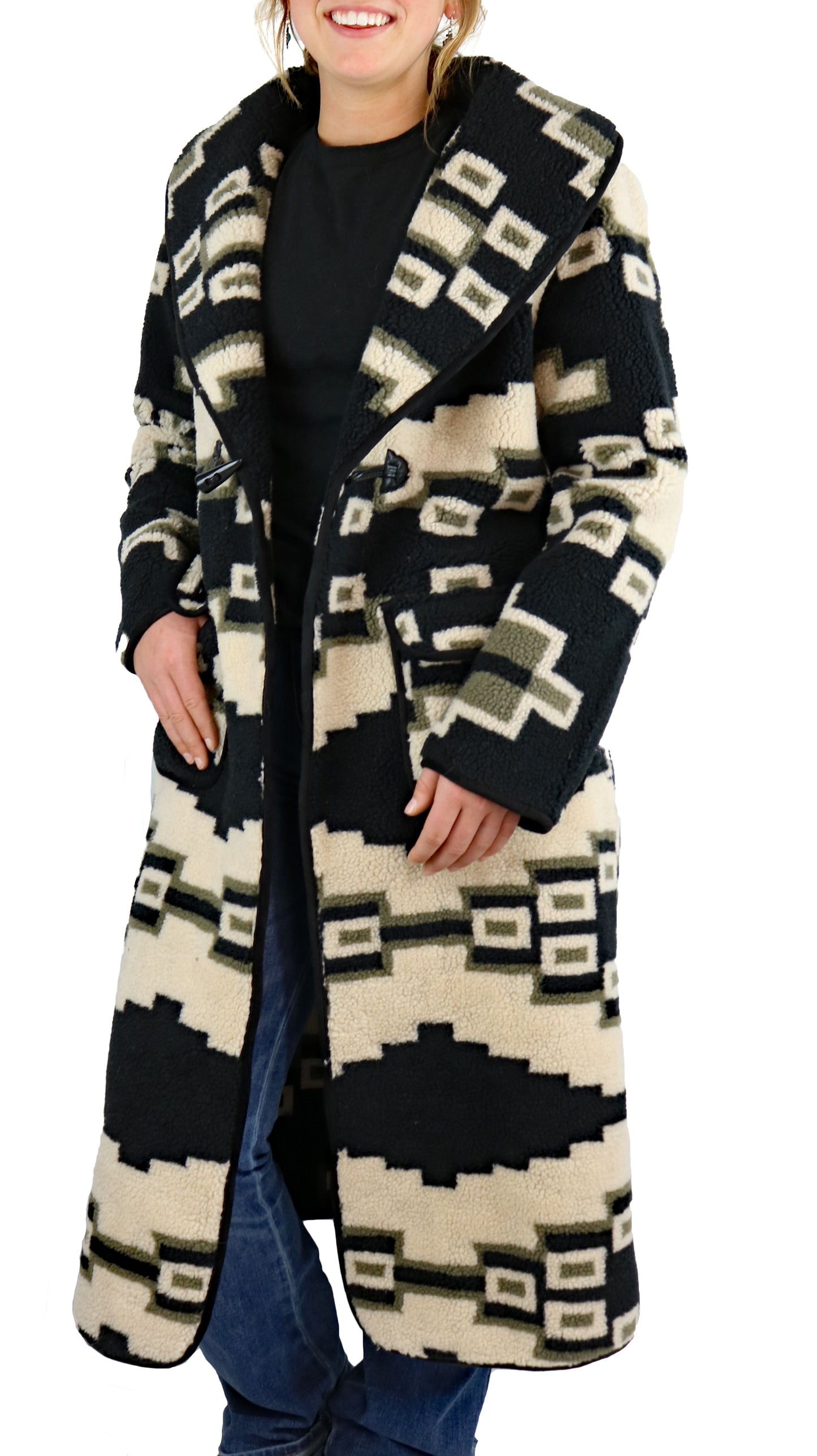 Tasha Polizzi Becket Blanket Coat In Black 341506