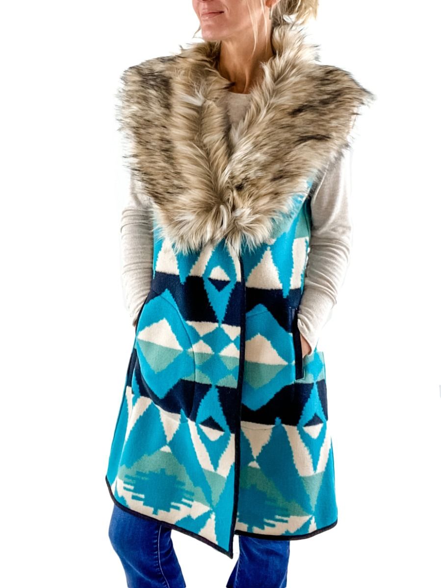 Tasha Polizzi Old Ranch Vest In Turquoise