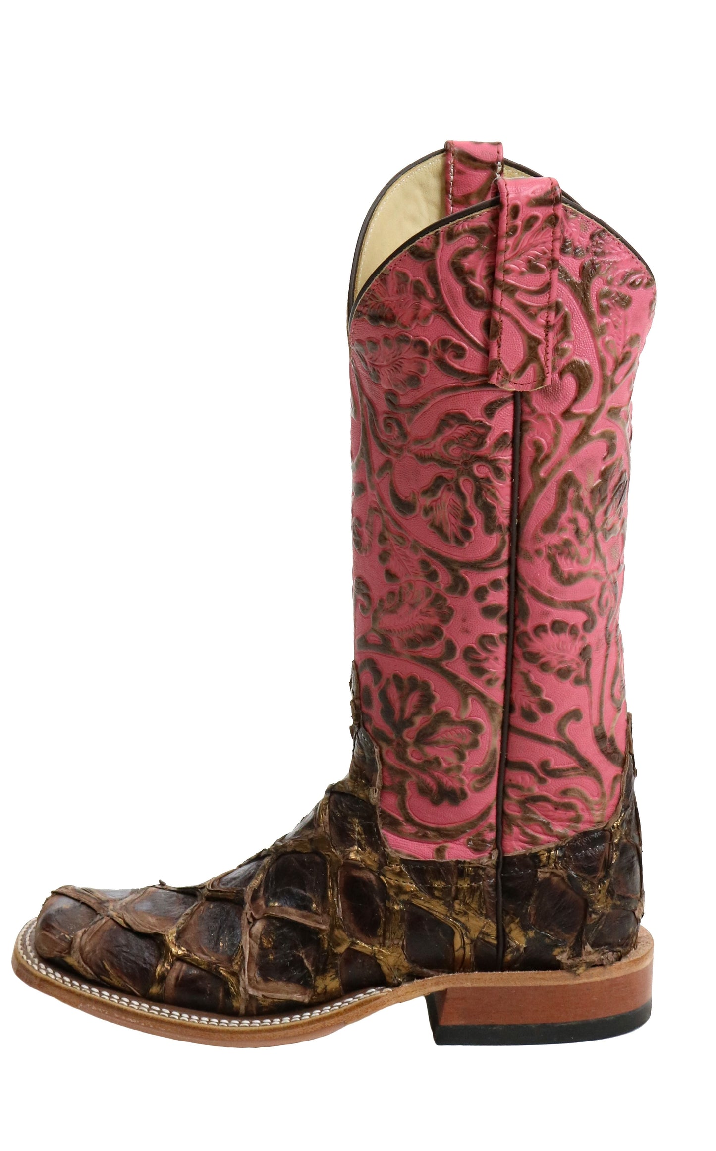 Anderson Bean Bronze Big Bass Pepto Antique Tooled Square Toe Boots