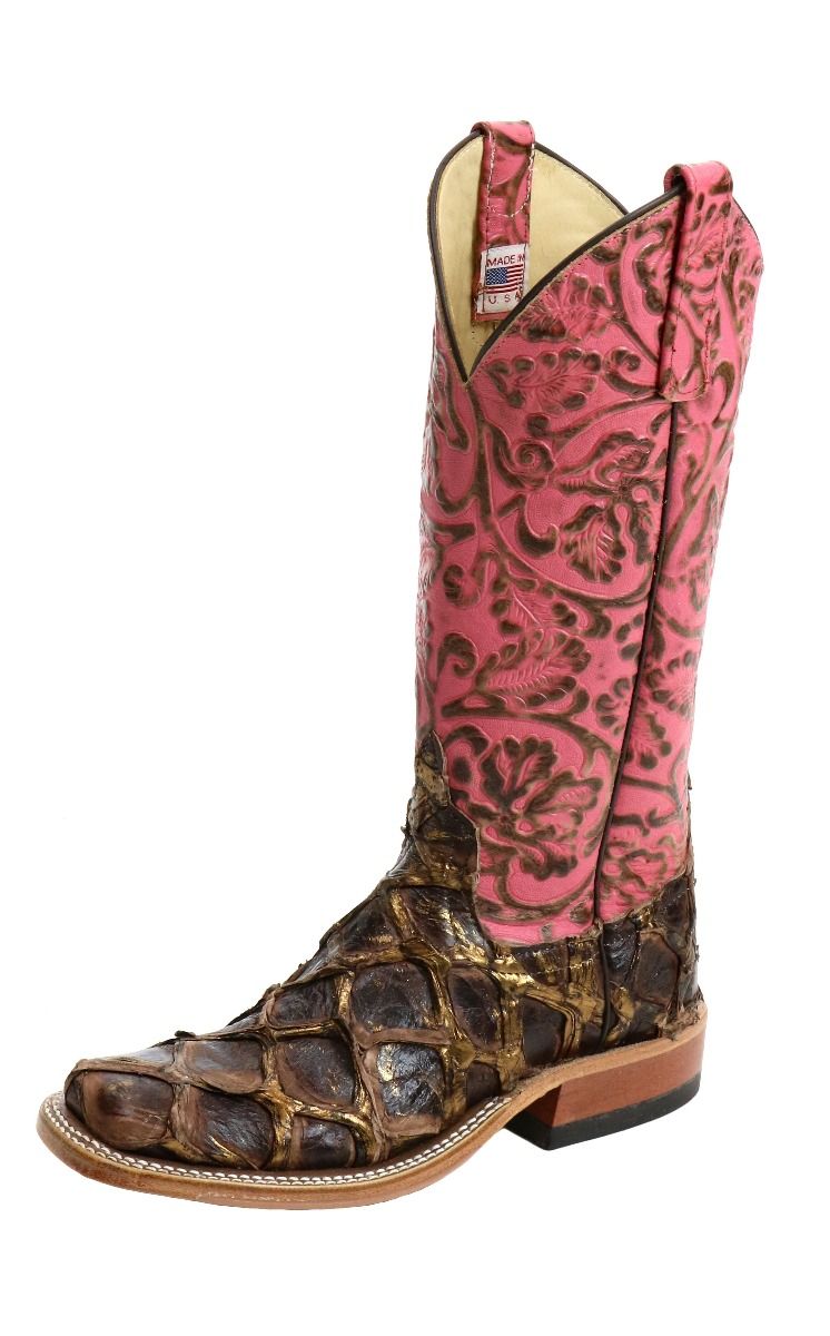 Anderson Bean Bronze Big Bass Pepto Antique Tooled Square Toe Boots