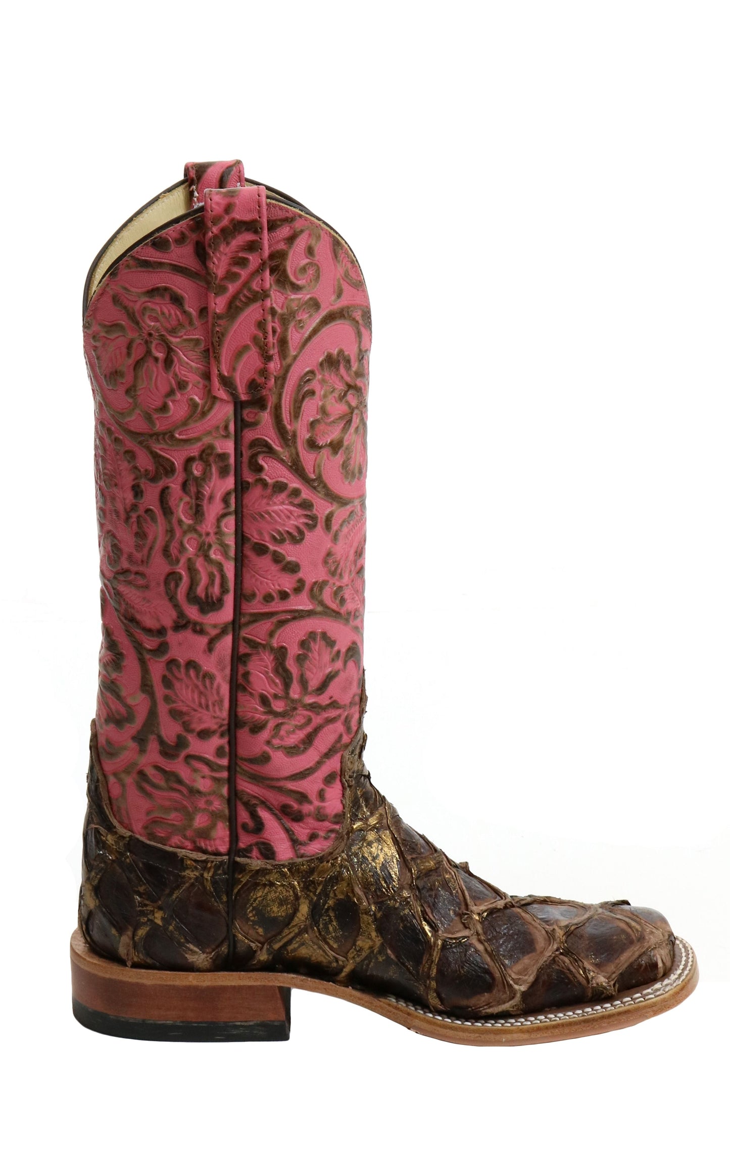 Anderson Bean Bronze Big Bass Pepto Antique Tooled Square Toe Boots