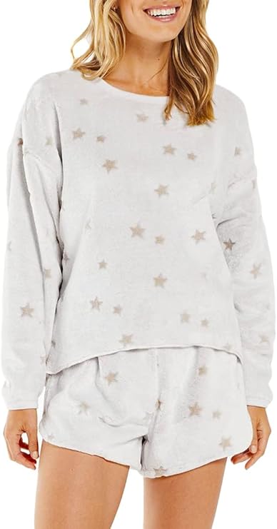 Z SUPPLY Ladies Frosted Plush Star Long Sleeve Top Zlt214394