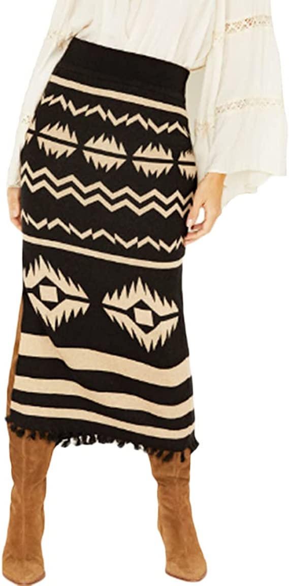 Tasha Polizzi Sherwood Aztec Print Skirt In Black 341706