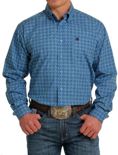 Cinch Men's Diamond Geo Print Long Sleeve Button Down Western Shirt